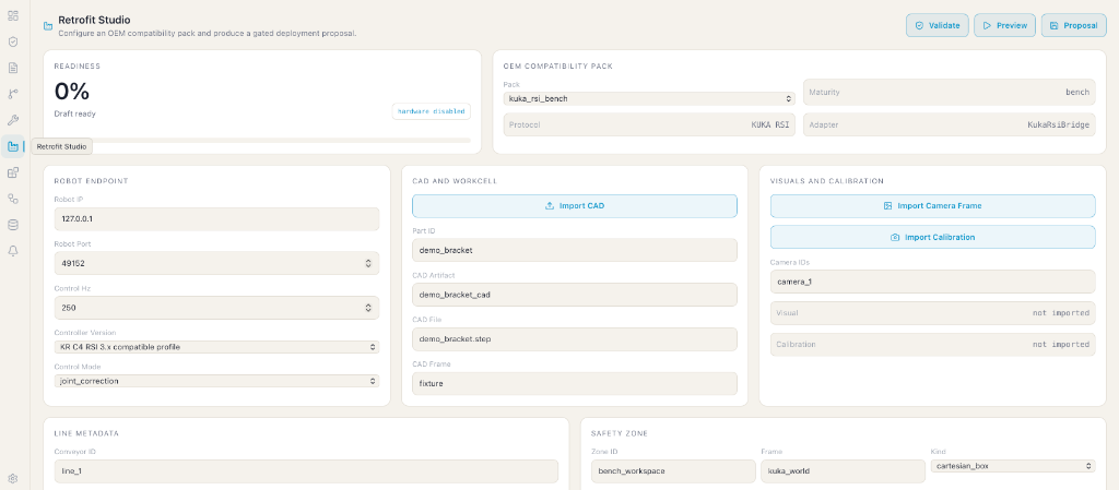 Xolver Retrofit Studio Dashboard Interface